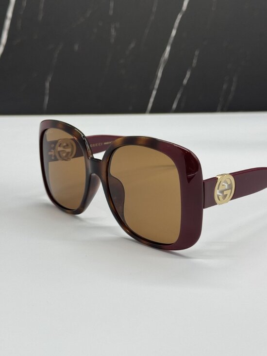 NEW GUCCI GG1029SA 003 SUNGLASSES HAVANA WOMEN EYEWEAR WITH CHAIN main image 9